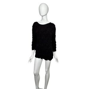 Lynn Ritchie Silver Black Top Women's Medium Tunic #6211